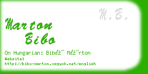 marton bibo business card